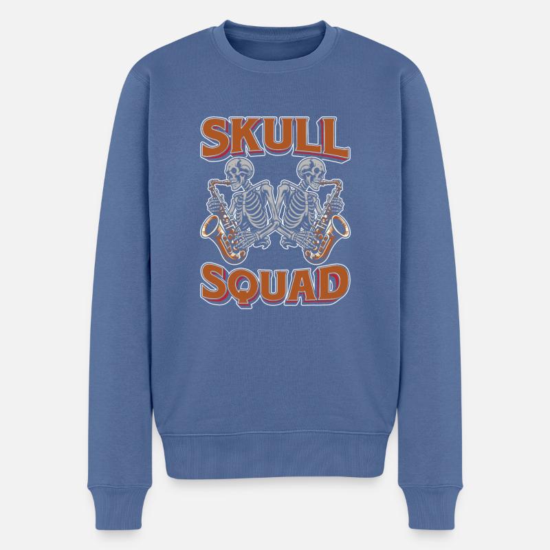 Saxophon Saxofon - Männer Premium Bio Pullover - Taubenblau