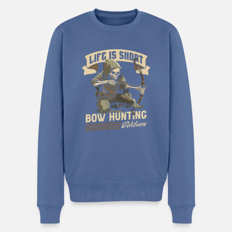Chasse à l’arc Chasseur à l’arc - Pull Premium bio Homme - bleu pigeon