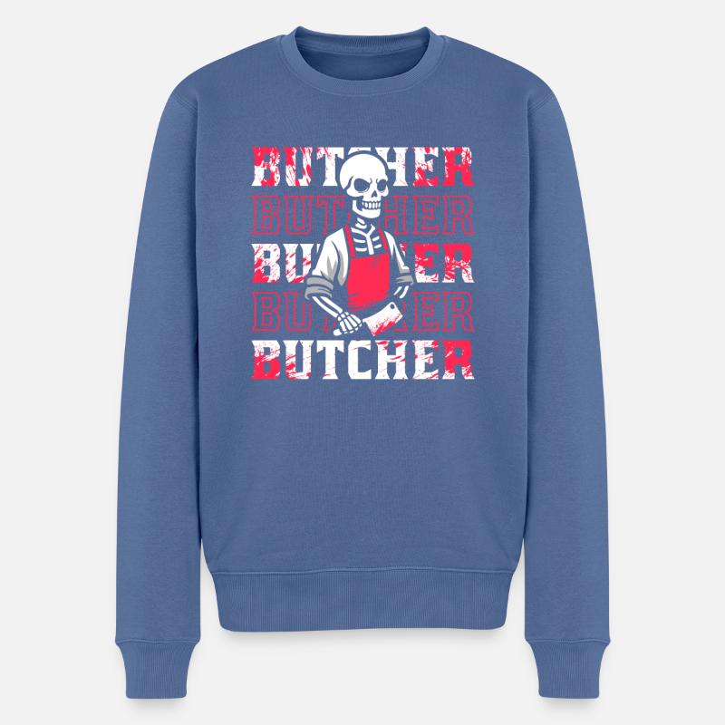 Fleischer Metzger Schlachter - Männer Premium Bio Pullover - Taubenblau