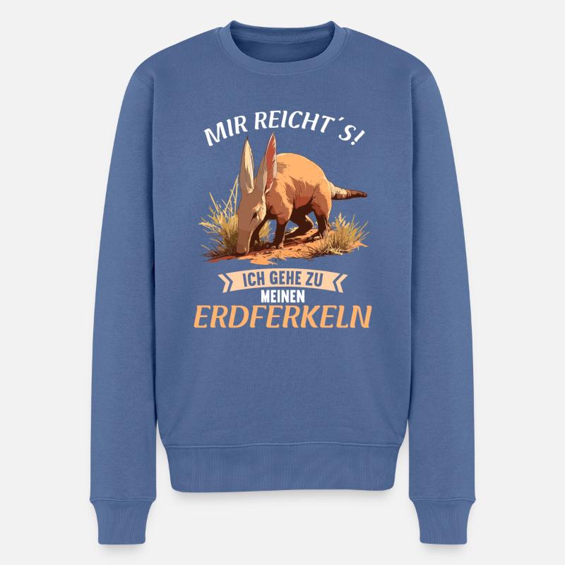 Erdferkeln Erdferkel - Männer Premium Bio Pullover - Taubenblau