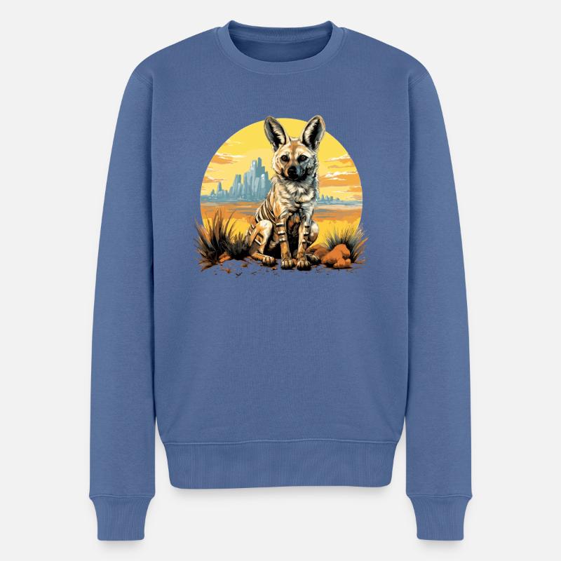Loups d’Aardwolf - Pull Premium bio Homme - bleu pigeon