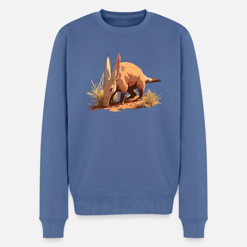 Erdferkeln Erdferkel - Männer Premium Bio Pullover - Taubenblau