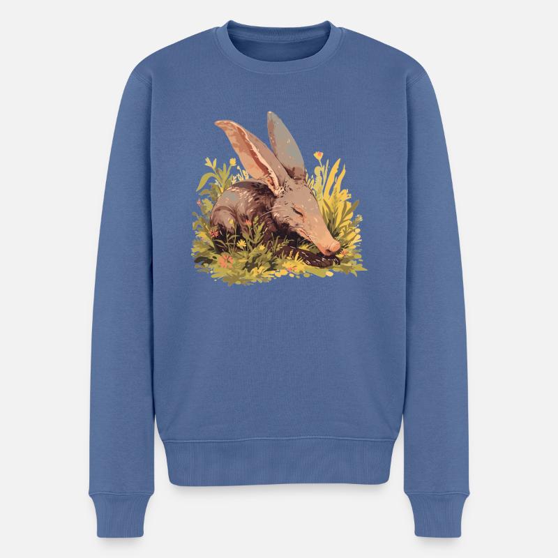 Erdferkeln Erdferkel - Männer Premium Bio Pullover - Taubenblau