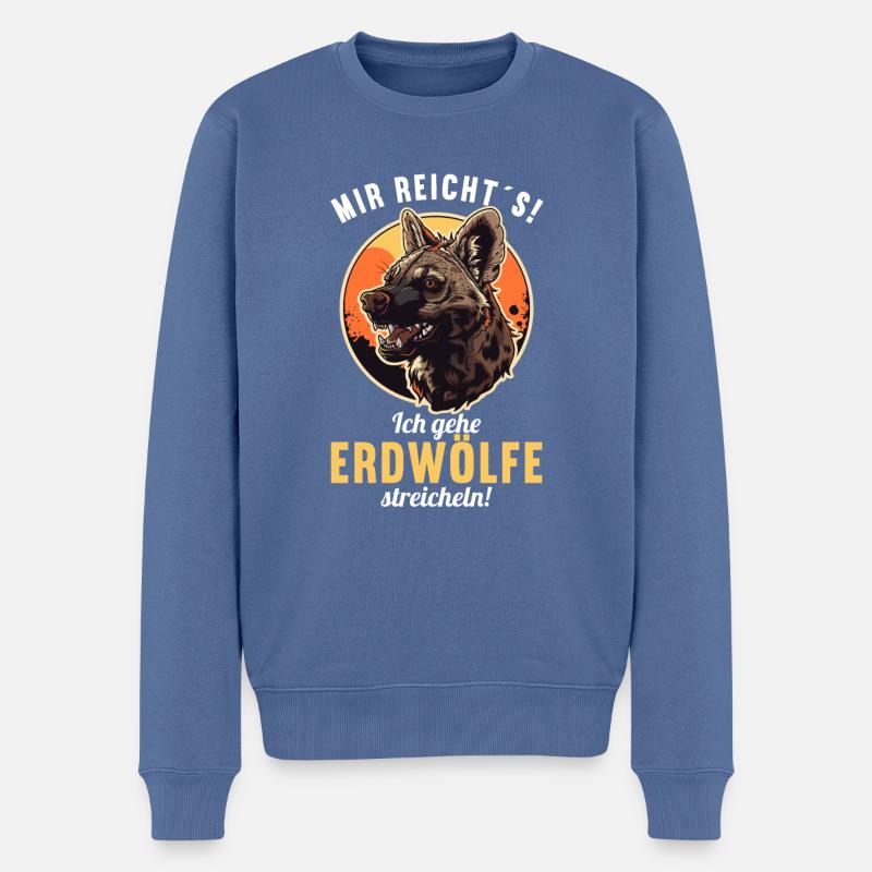 Loups d’Aardwolf - Pull Premium bio Homme - bleu pigeon