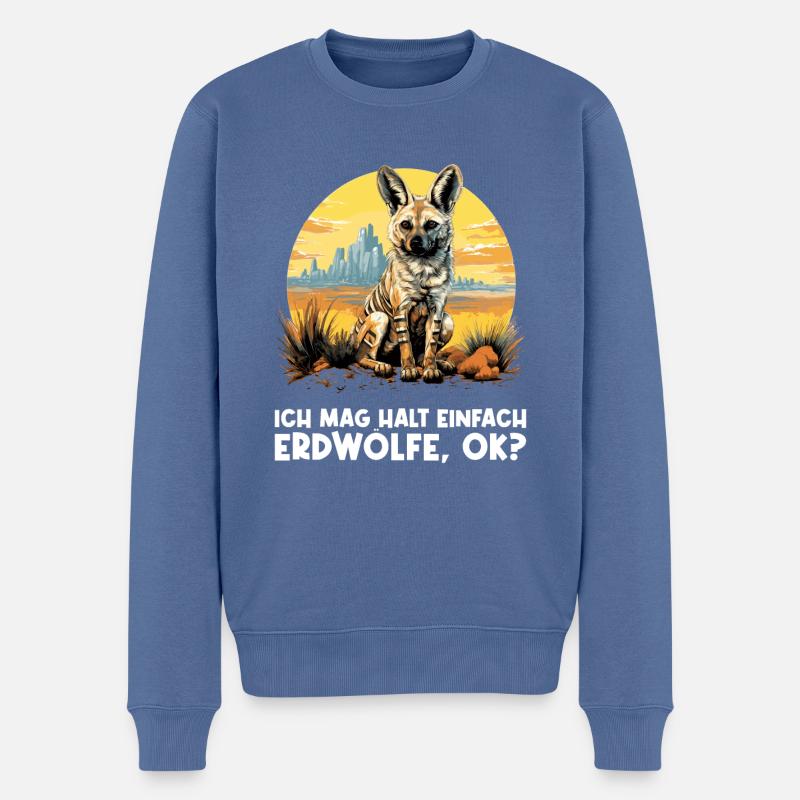 Loups d’Aardwolf - Pull Premium bio Homme - bleu pigeon