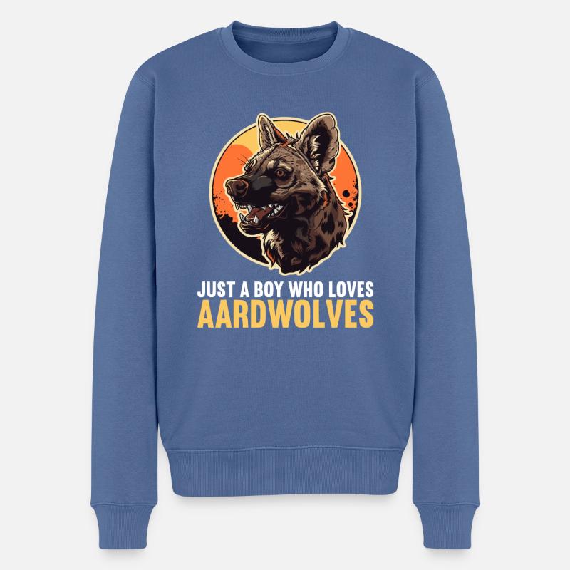 Loups d’Aardwolf - Pull Premium bio Homme - bleu pigeon