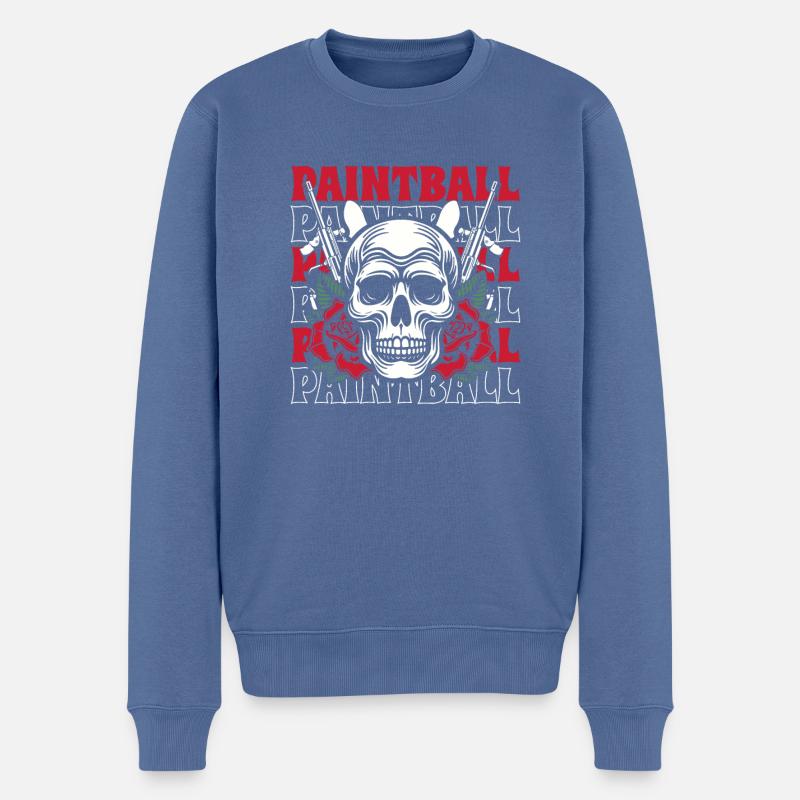 Paintball - Männer Premium Bio Pullover - Taubenblau