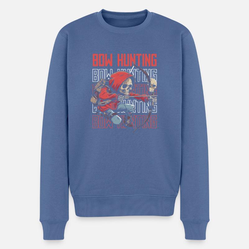 Bogenjagd Bogenjäger Skelett - Männer Premium Bio Pullover - Taubenblau