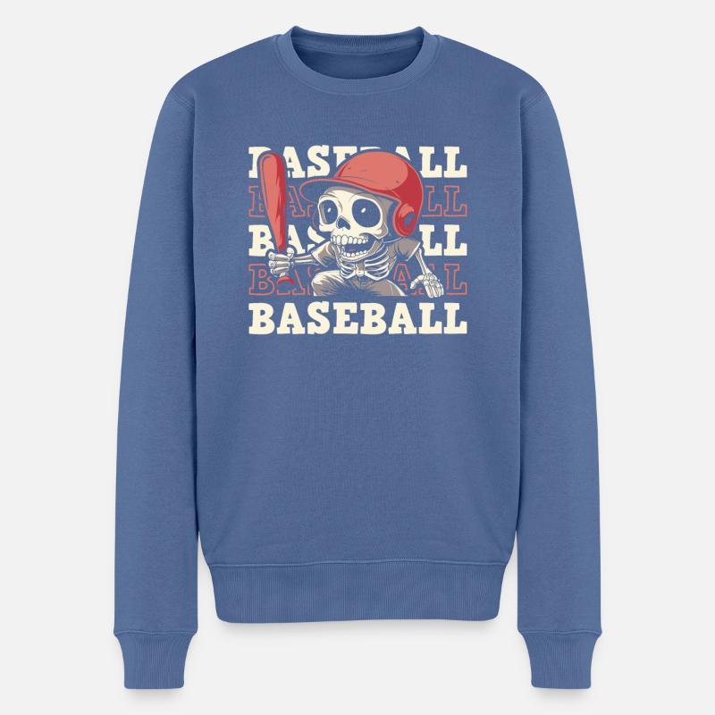 Base-ball - Pull Premium bio Homme - bleu pigeon