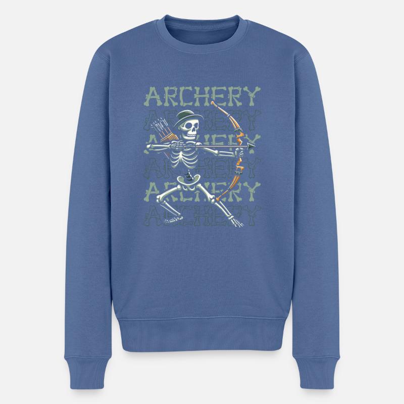 Tir à l’arc Tir à l’arc Archer de tir à l’arc - Pull Premium bio Homme - bleu pigeon