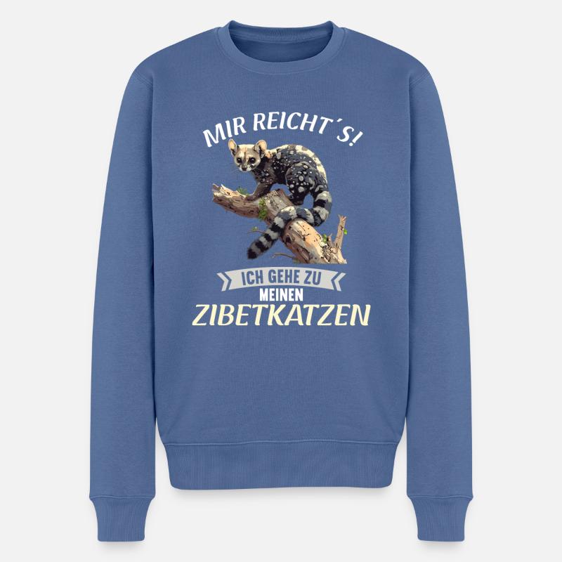 Zibetkatzen Zibetkatze - Männer Premium Bio Pullover - Taubenblau