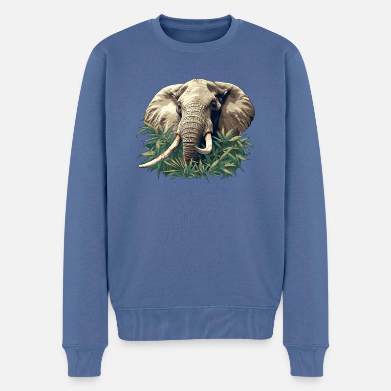 Éléphant Éléphant - Pull Premium bio Homme - bleu pigeon