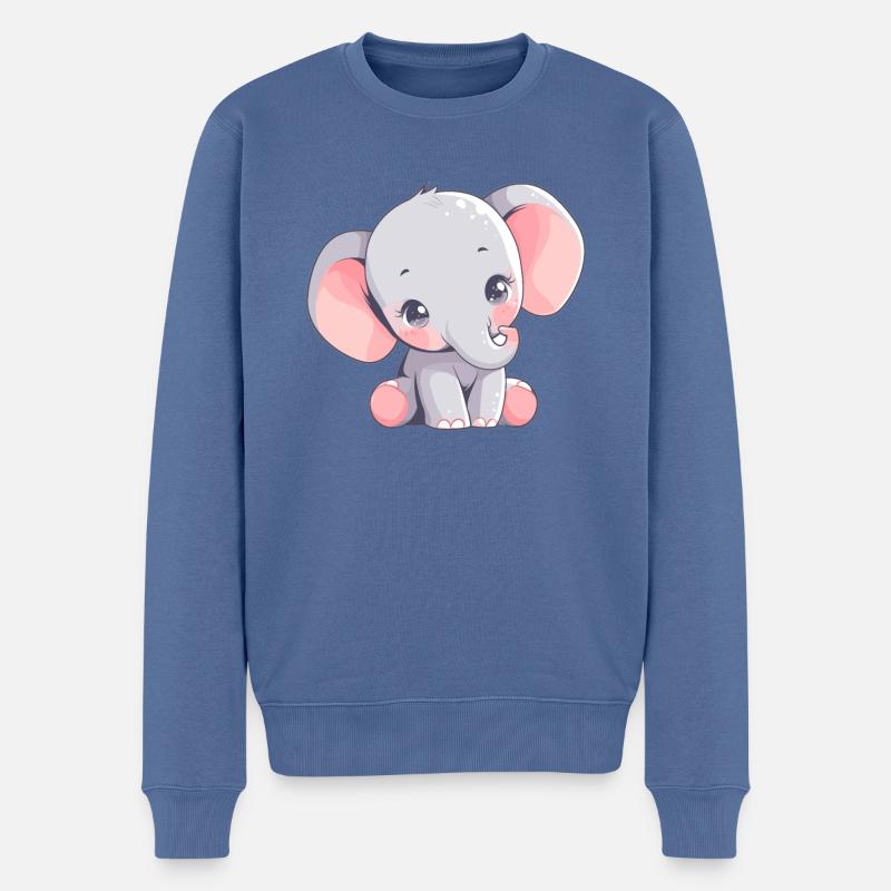 Éléphant Éléphant - Pull Premium bio Homme - bleu pigeon