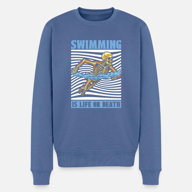 Flotteur de natation Skeleton - Pull Premium bio Homme - bleu pigeon