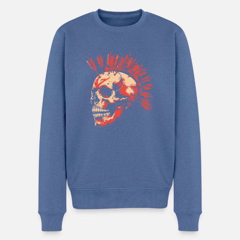 Bogenjagd Bogenjäger Iroquois - Männer Premium Bio Pullover - Taubenblau