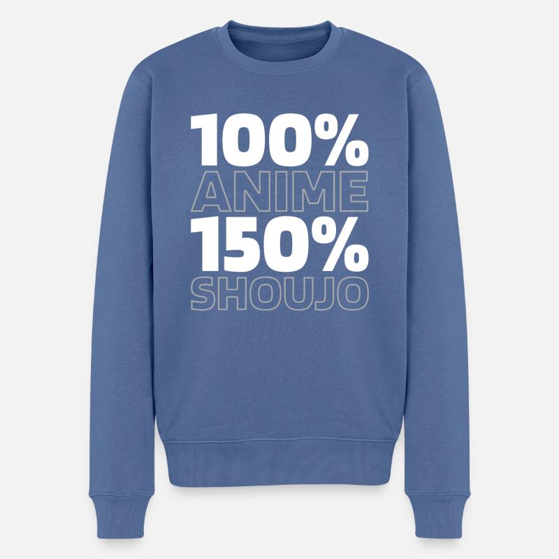 Anime Manga - Männer Premium Bio Pullover - Taubenblau