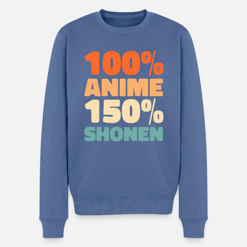 Anime Manga - Männer Premium Bio Pullover - Taubenblau