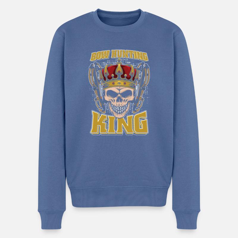 Bogenjagd Bogenjäger Bow Hunting King - Männer Premium Bio Pullover - Taubenblau
