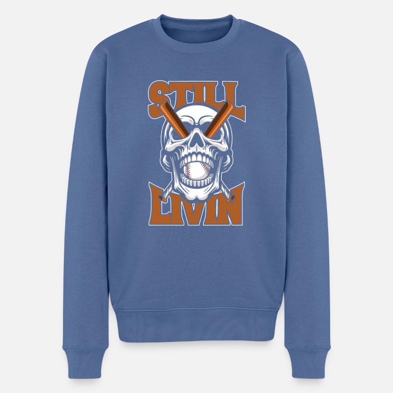 Base-ball - Pull Premium bio Homme - bleu pigeon