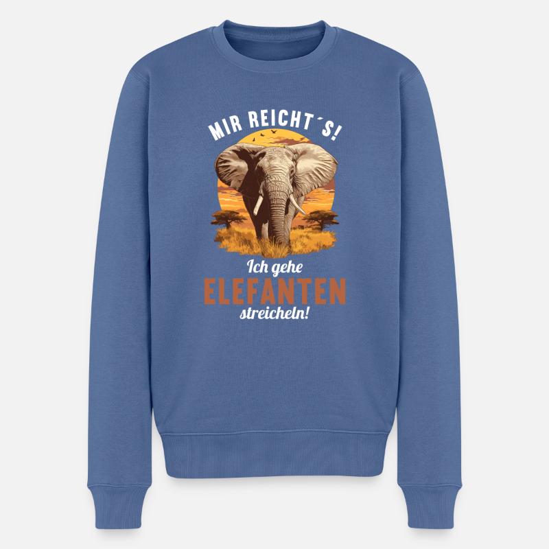 Éléphant Éléphant - Pull Premium bio Homme - bleu pigeon