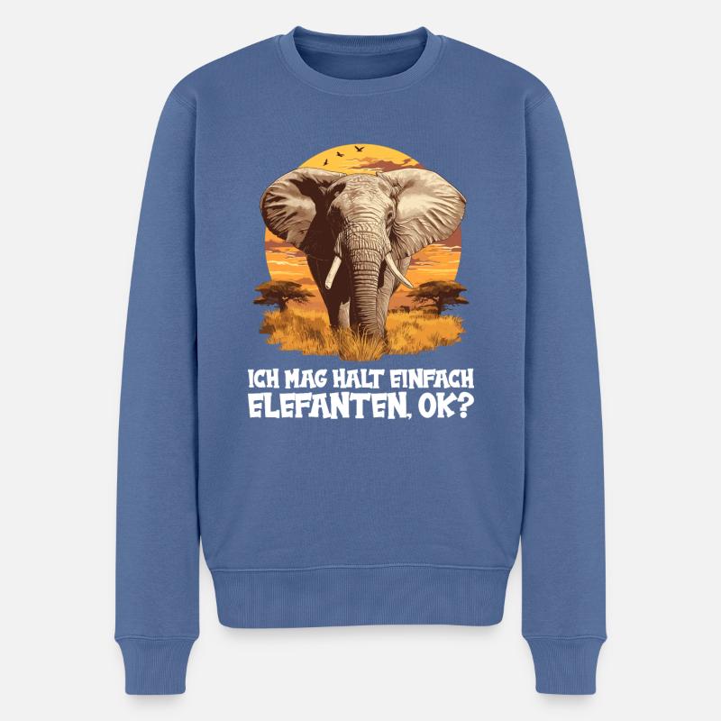 Éléphant Éléphant - Pull Premium bio Homme - bleu pigeon