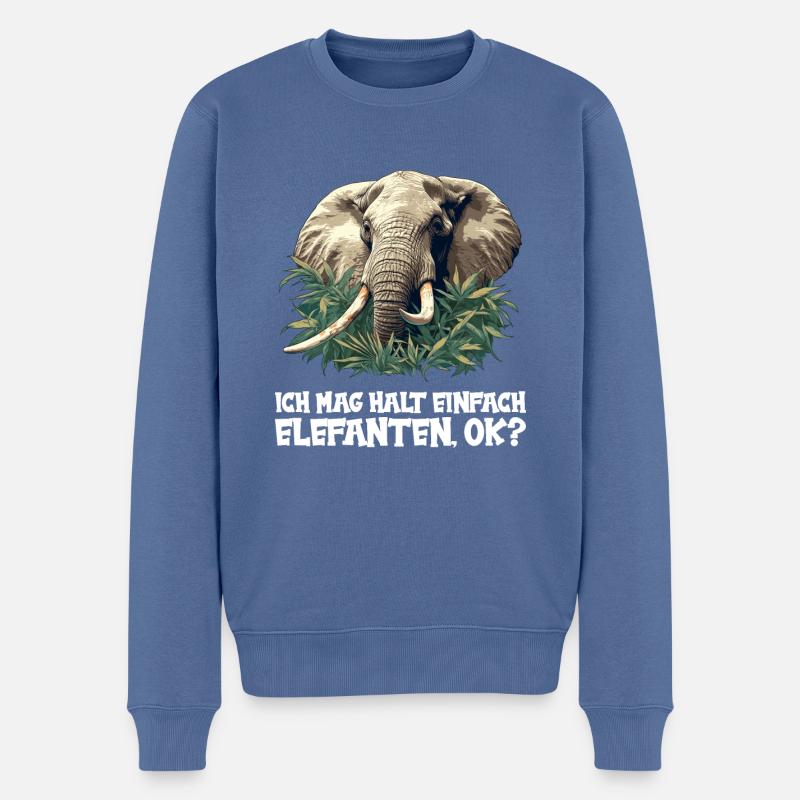 Éléphant Éléphant - Pull Premium bio Homme - bleu pigeon