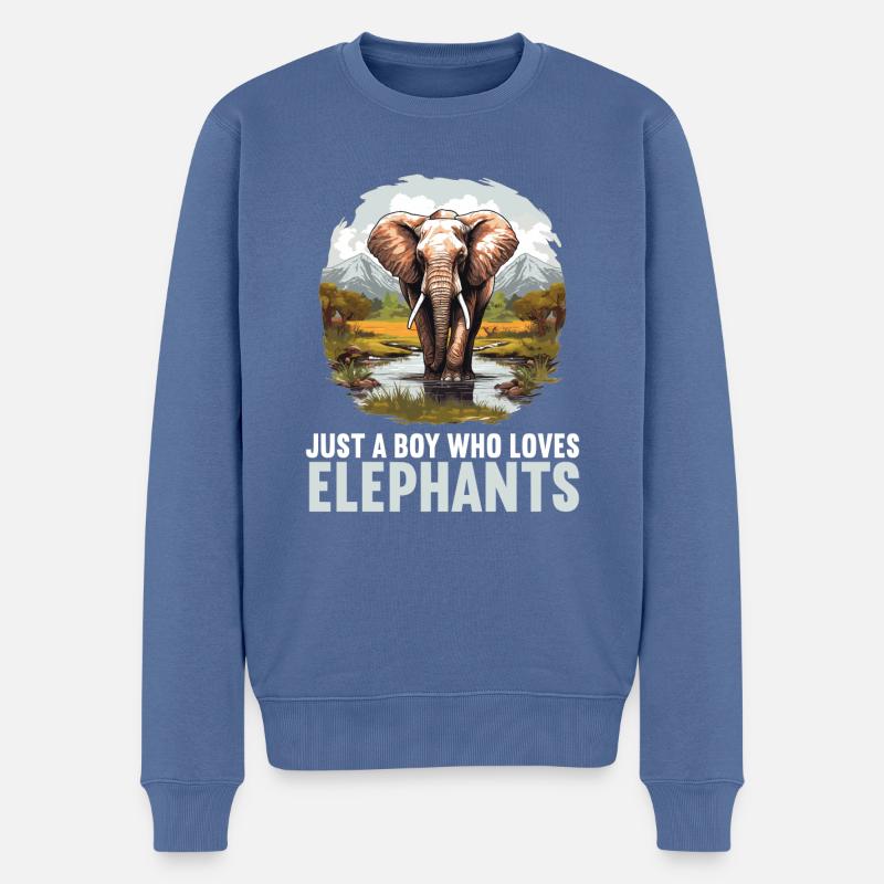 Éléphant Éléphant - Pull Premium bio Homme - bleu pigeon