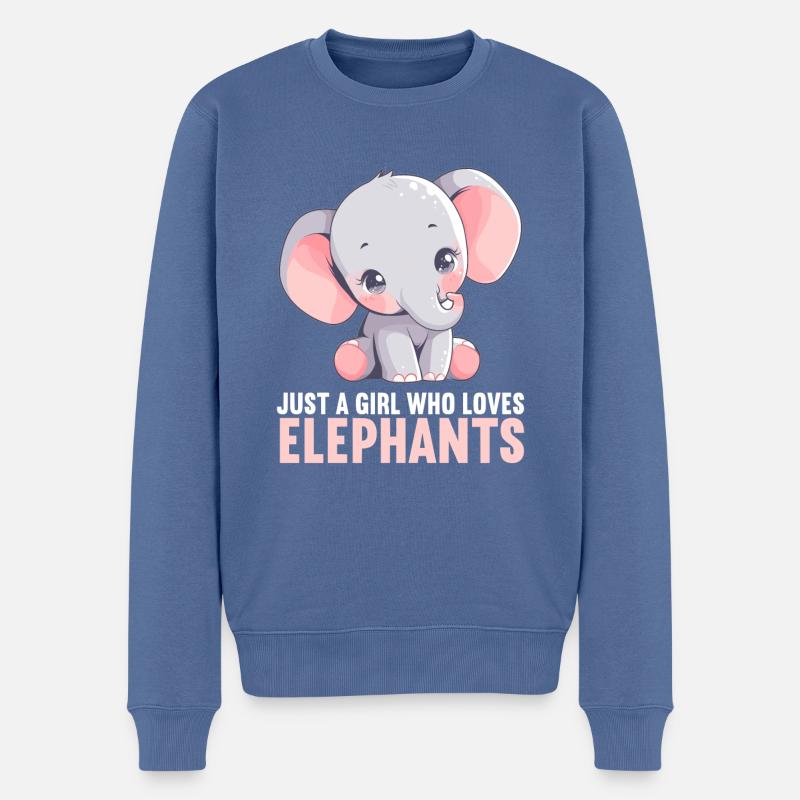 Elefanten Elefant - Männer Premium Bio Pullover - Taubenblau