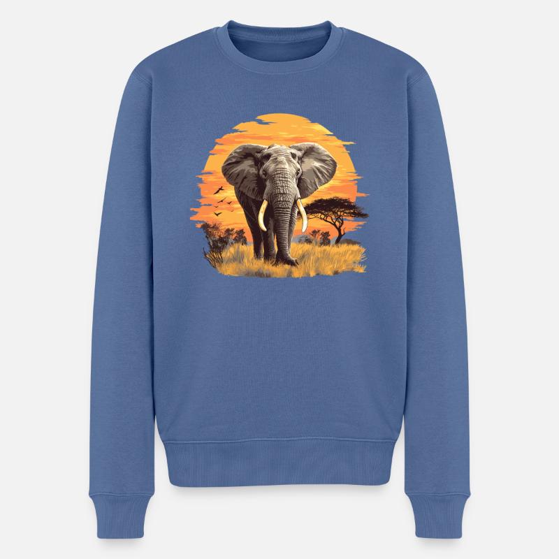 Éléphant Éléphant - Pull Premium bio Homme - bleu pigeon