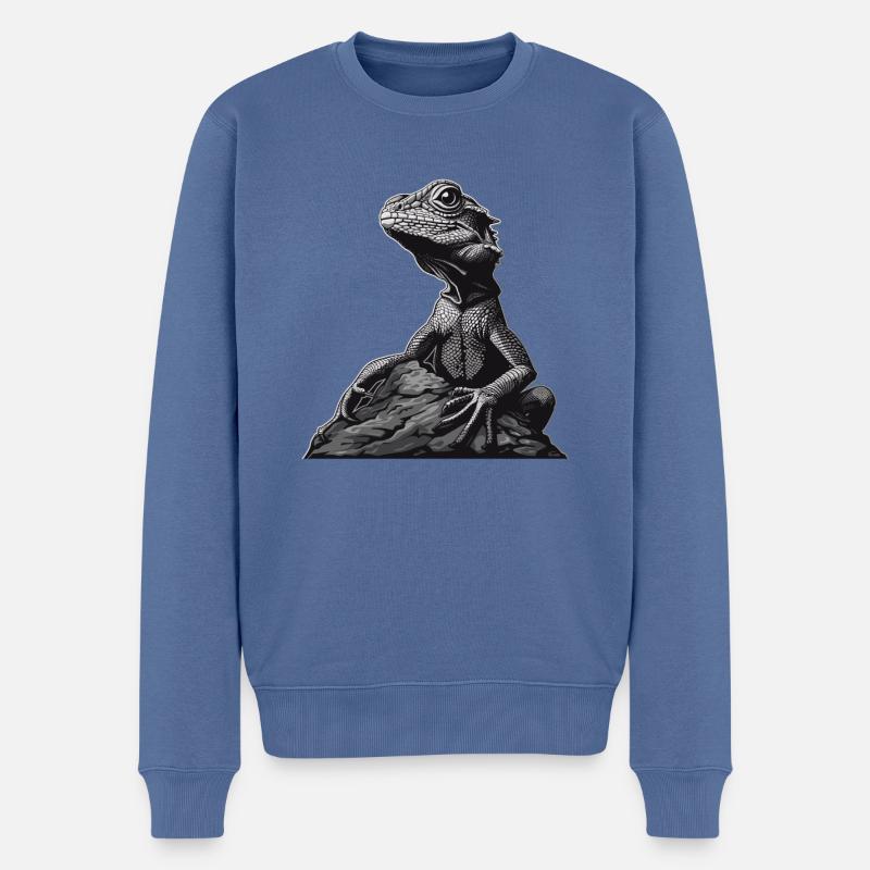 Agamen Agame - Männer Premium Bio Pullover - Taubenblau