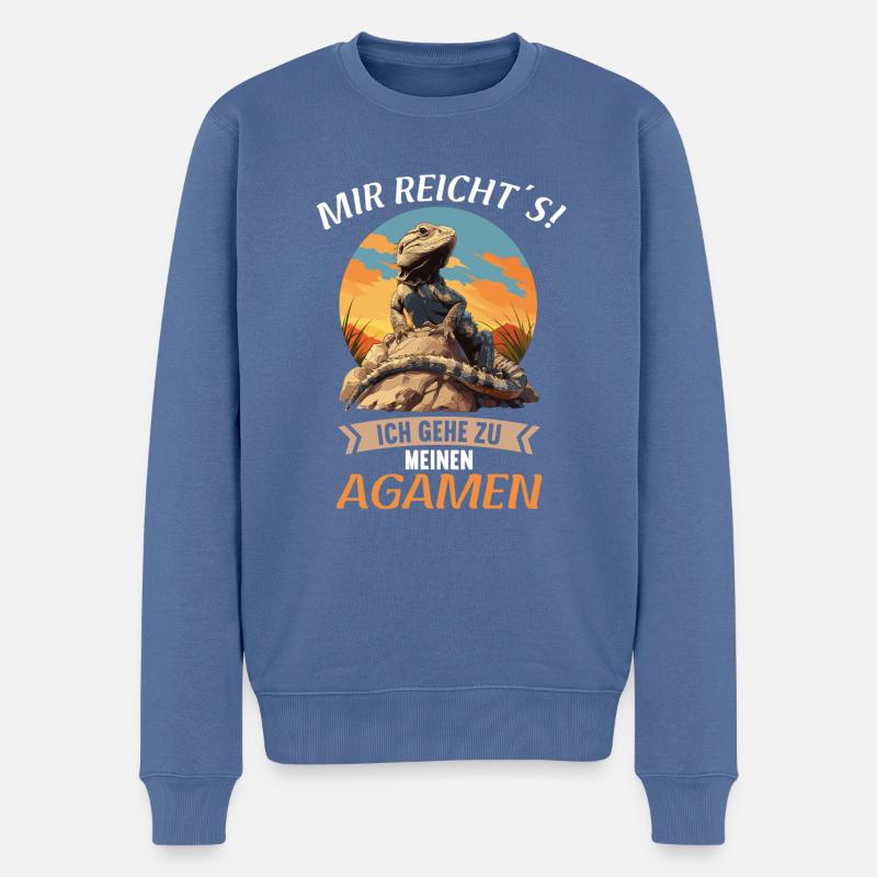 Agamen Agame - Pull Premium bio Homme - bleu pigeon