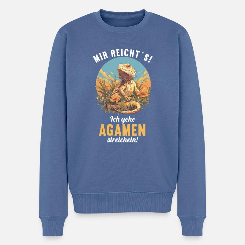 Agamen Agame - Pull Premium bio Homme - bleu pigeon