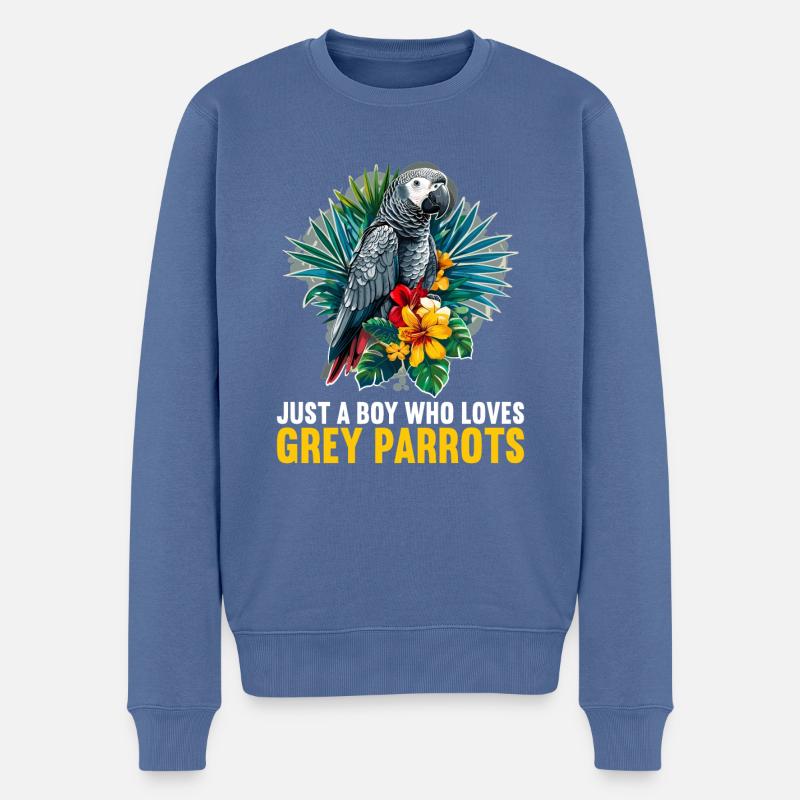 Graupapageien Graupapagei - Männer Premium Bio Pullover - Taubenblau