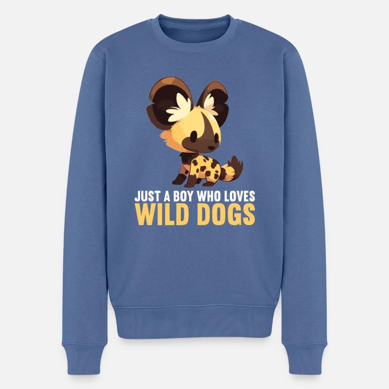 Chiens sauvages Chien sauvage - Pull Premium bio Homme - bleu pigeon