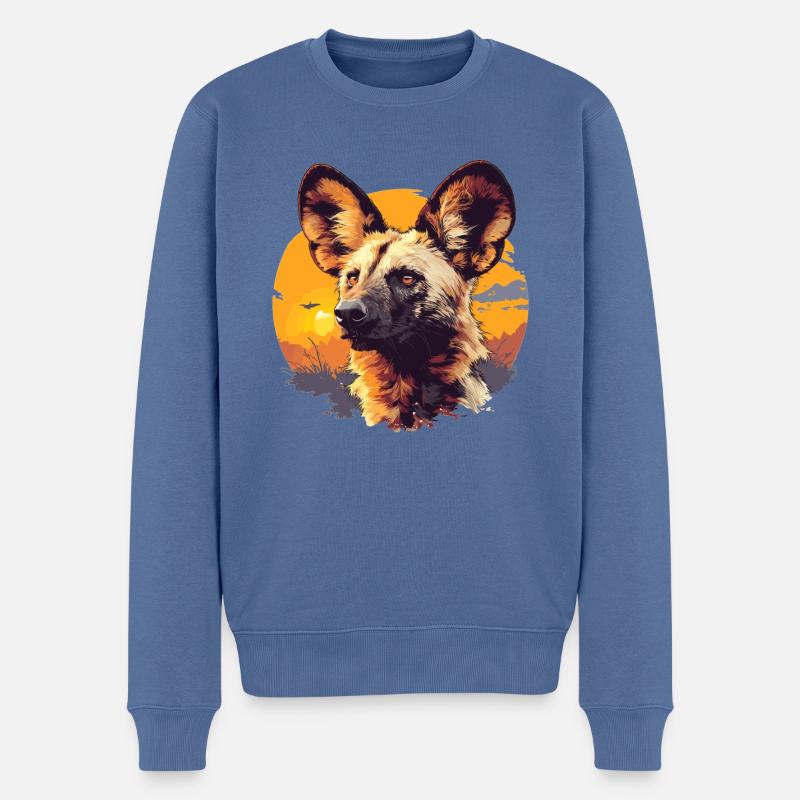 Wildhunde Wildhund - Männer Premium Bio Pullover - Taubenblau