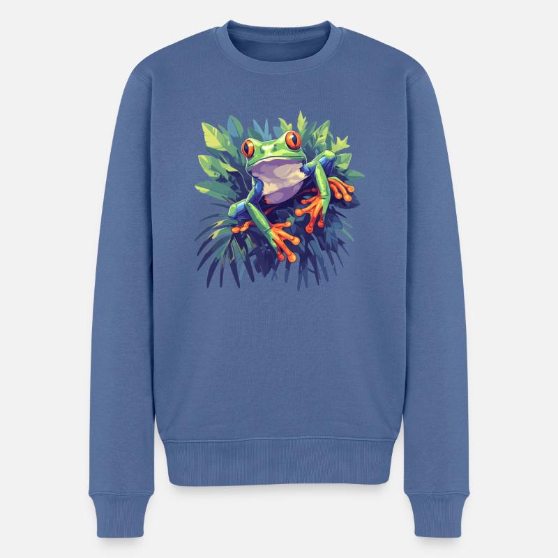 Tree Frog Baumfrösche Baumfrosch - Männer Premium Bio Pullover - Taubenblau