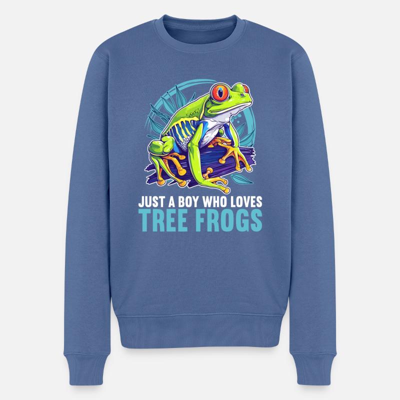 Tree Frog Baumfrösche Baumfrosch - Männer Premium Bio Pullover - Taubenblau