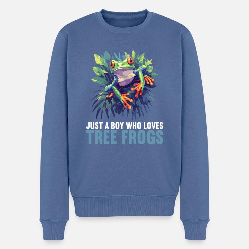 Tree Frog Baumfrösche Baumfrosch - Männer Premium Bio Pullover - Taubenblau