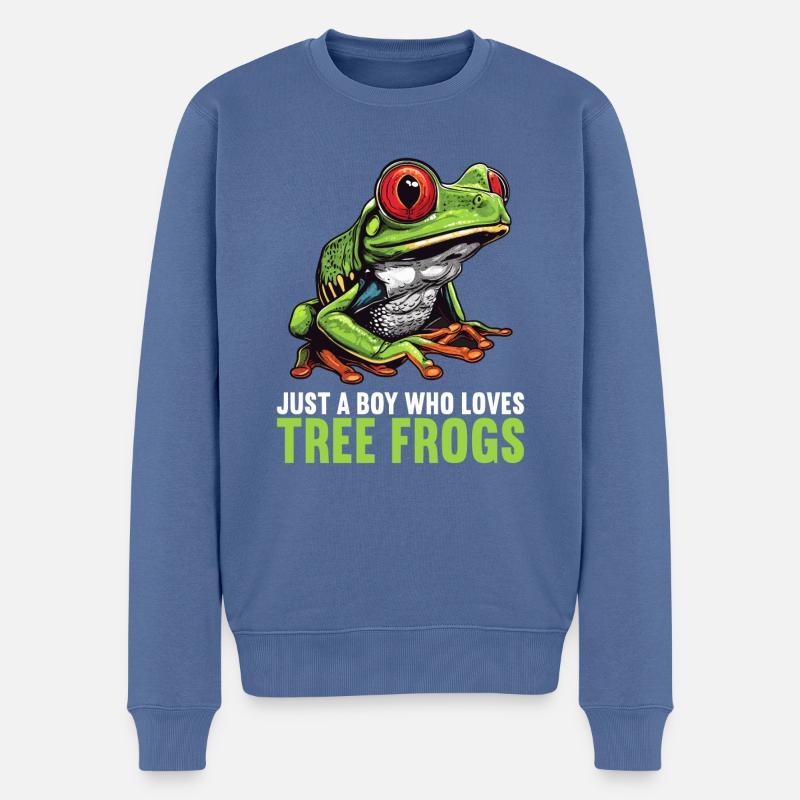 Rainette Baumfrösche Baumfrosch - Pull Premium bio Homme - bleu pigeon