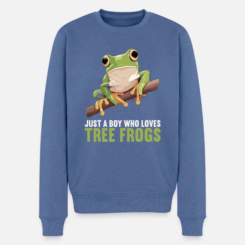 Rainette Baumfrösche Baumfrosch - Pull Premium bio Homme - bleu pigeon