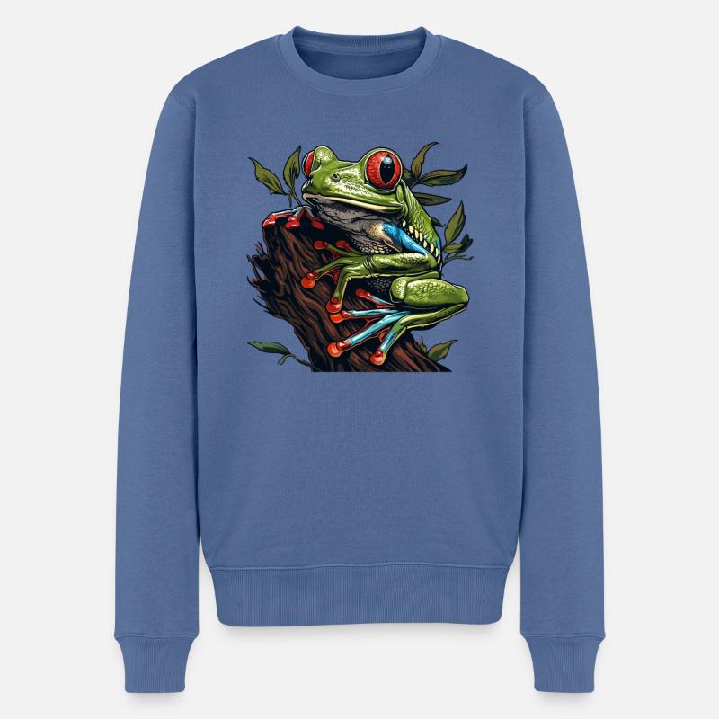 Tree Frog Baumfrösche Baumfrosch - Männer Premium Bio Pullover - Taubenblau