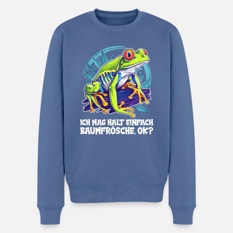 Tree Frog Baumfrösche Baumfrosch - Männer Premium Bio Pullover - Taubenblau