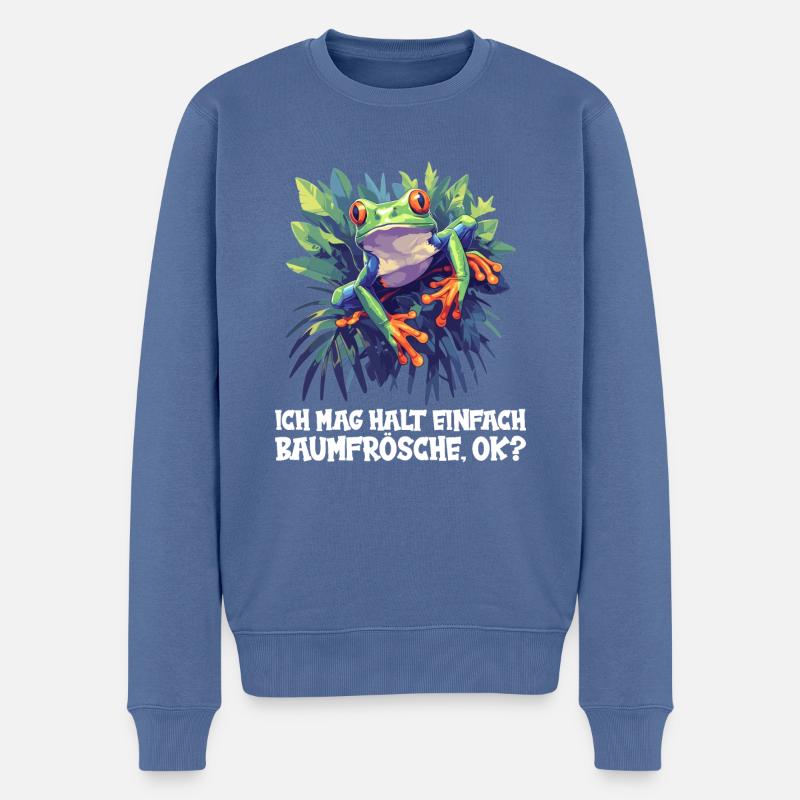 Tree Frog Baumfrösche Baumfrosch - Men's Premium Organic Jumper - stone blue