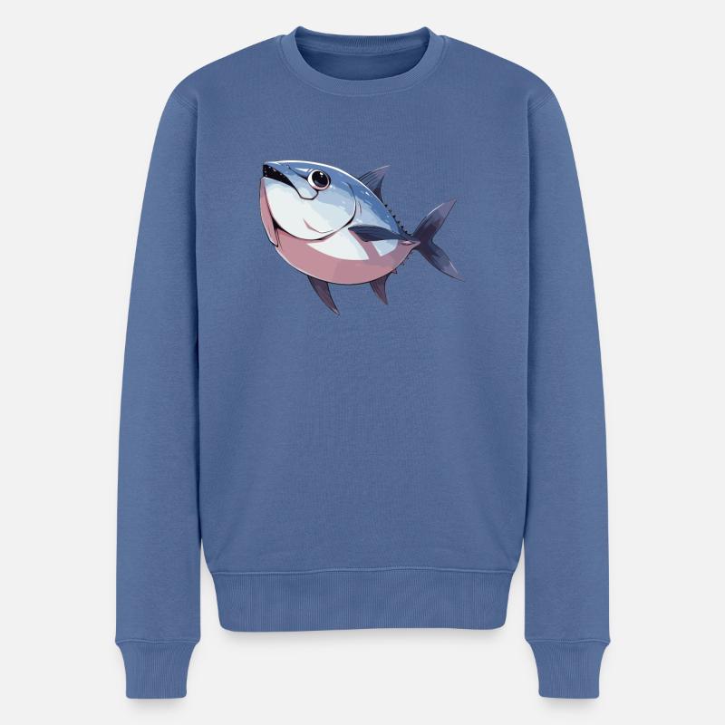 Thon Thunfische Thunfisch - Pull Premium bio Homme - bleu pigeon