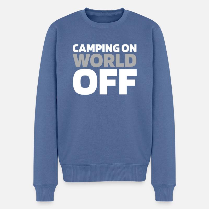Zelt Camping Campen Camping On World Off - Männer Premium Bio Pullover - Taubenblau