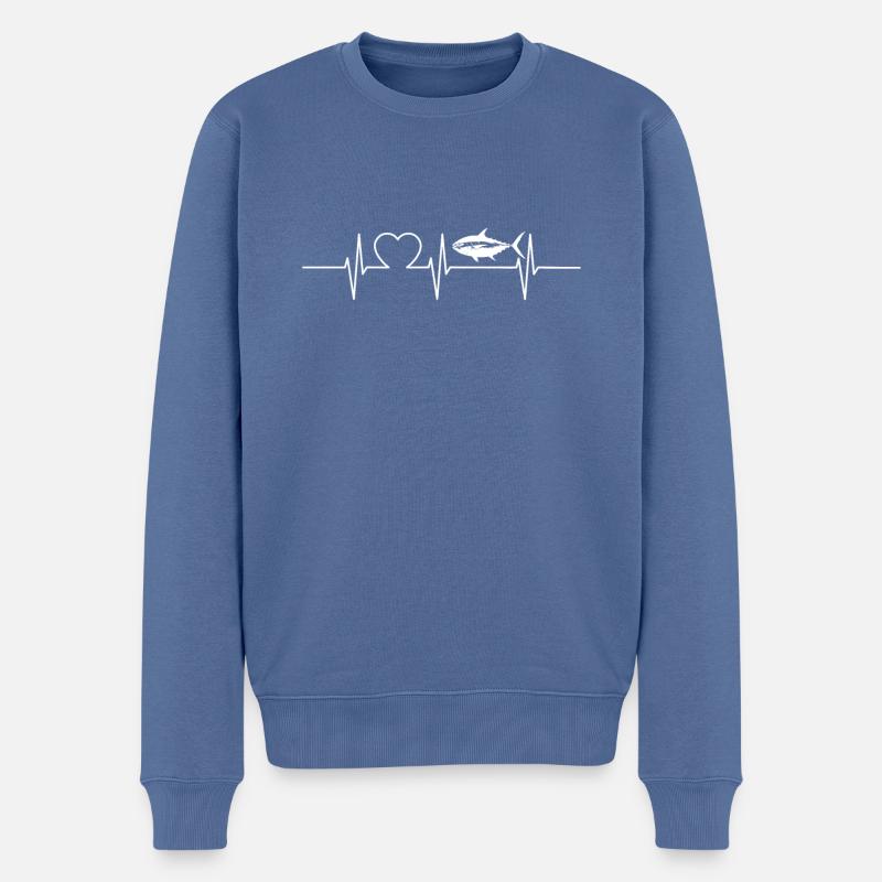 Thon Thunfische Thunfisch - Pull Premium bio Homme - bleu pigeon