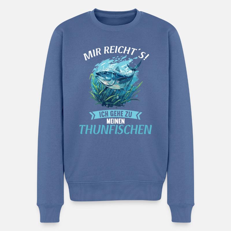 Tuna Thunfische Thunfisch - Männer Premium Bio Pullover - Taubenblau