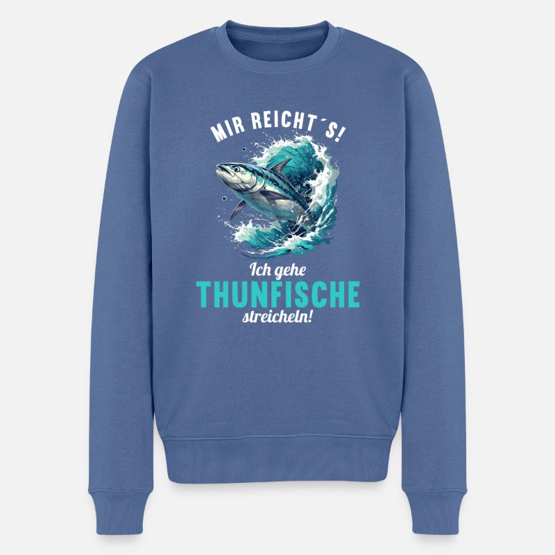Thon Thunfische Thunfisch - Pull Premium bio Homme - bleu pigeon