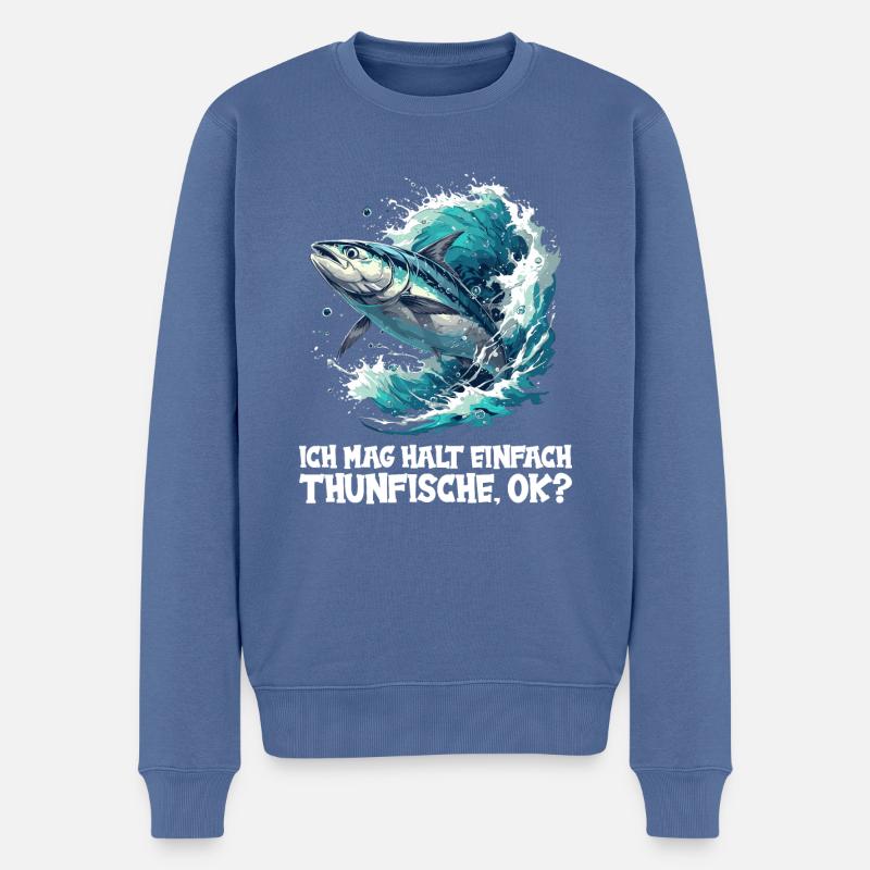 Thon Thunfische Thunfisch - Pull Premium bio Homme - bleu pigeon