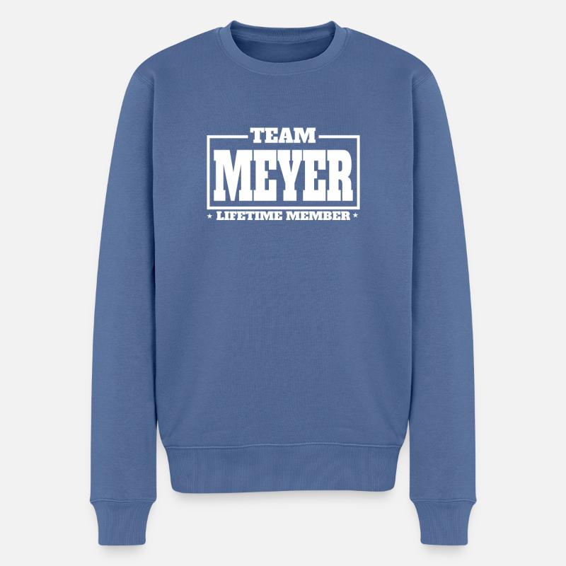 Team Meyer Mannschaft Nachname Familie - Männer Premium Bio Pullover - Taubenblau
